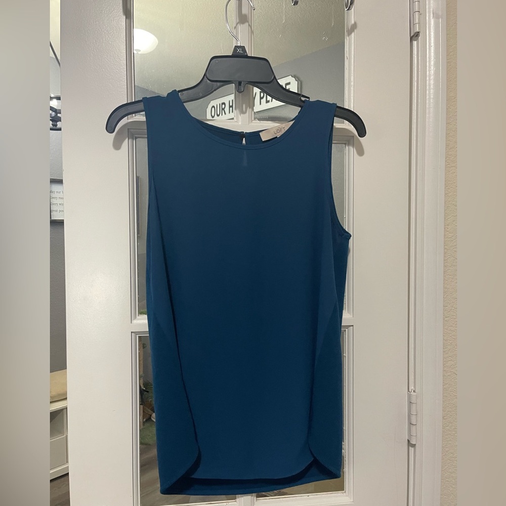 LOFT Teal Sleeveless Tank Top